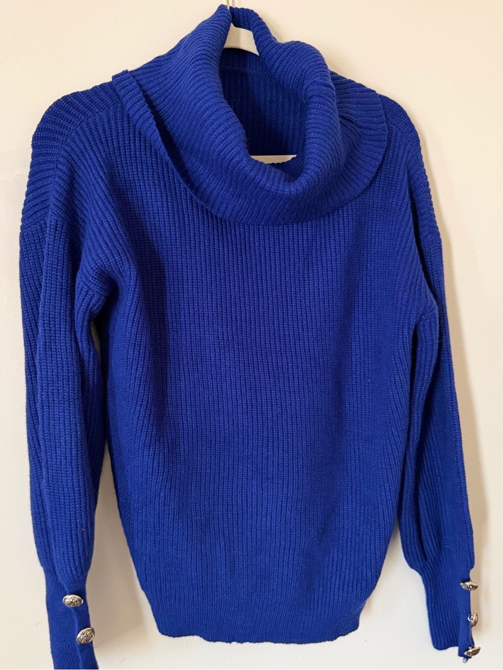Source Unknown Cowl Neck Sweater in Royal Blue